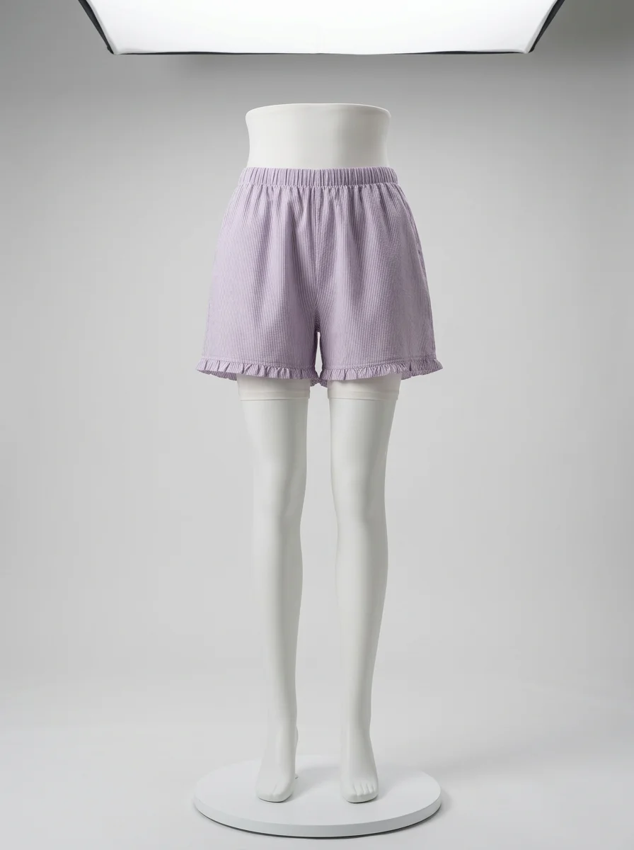 Pyjama short coton volanté carreaux vintage femme - Vue 9 - Pyjama short