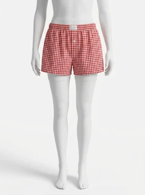 Pyjama short imprimé vichy style boxer lounge femme - Vue 1 - Pyjama short