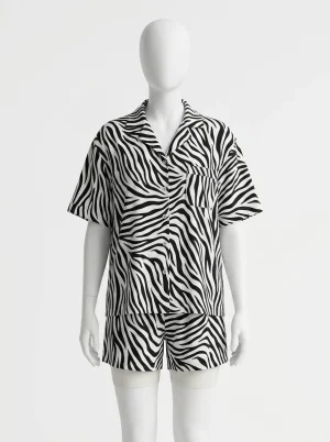 Pyjama short modal imprimé couple décontracté - Vue 1 - Pyjama short