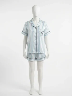 Pyjama short nylon léger ensemble nuit raffiné femme - Vue 1 - Pyjama short